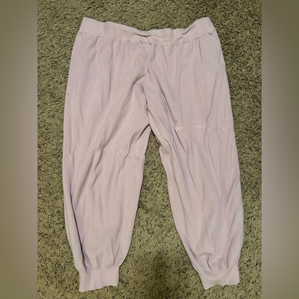 Women’s Pink Stretchy Lounge Pants with Cuffed Ankles Size 3X - Picture 8 of 11